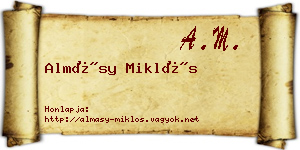 Almásy Miklós névjegykártya