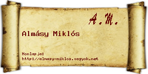 Almásy Miklós névjegykártya